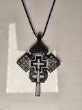Ethiopian Orthodox Acrylic Cross Pendant Necklace: Oriental Christian Jewelry