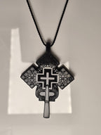 Ethiopian Orthodox Acrylic Cross Pendant Necklace: Oriental Christian Jewelry