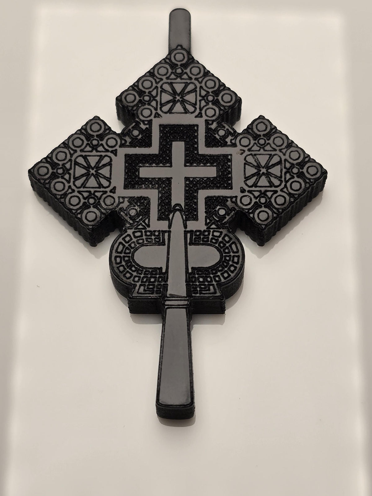 Ethiopian Orthodox Acrylic Cross Pendant Necklace: Oriental Christian Jewelry
